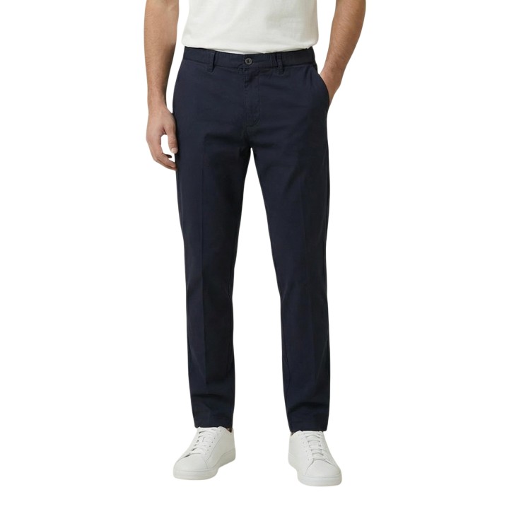 YOS pantalón de hombre azul oscuro de popelín vista frontal