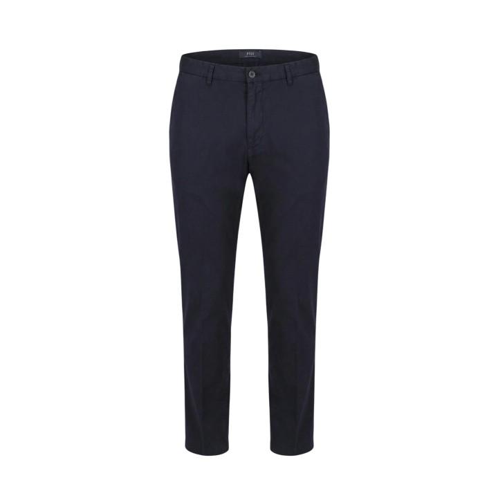 YOS pantalón de hombre azul oscuro de popelín detalle frontal