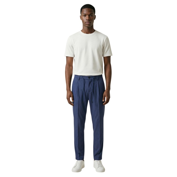 Pantalón YOS de hombre azul denim vista frontal completa