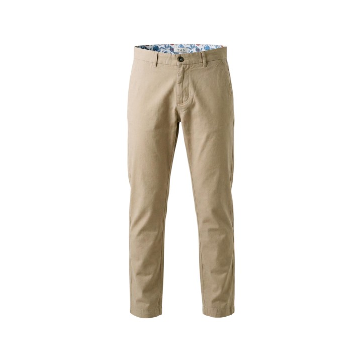 Pantalón beige de hombre YOS SLE6PT031208U detalle frontal