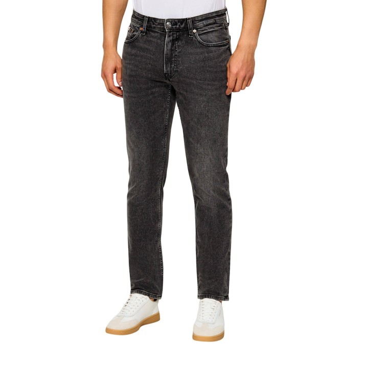 Calvin Klein Jeans vaqueros de hombre gris oscuro de algodón vista frontal