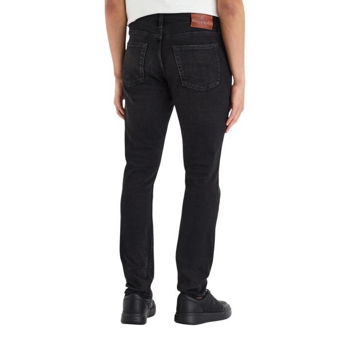 Calvin Klein Jeans vaqueros slim de hombre negros vista posterior