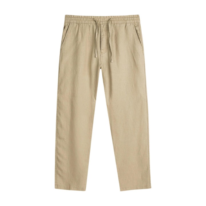 Lyle & Scott pantalón chino de hombre beige claro de lino vista frontal