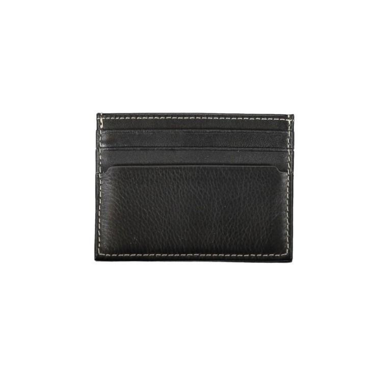 Tarjetero de piel negro para hombre Tommy Hilfiger vista frontal