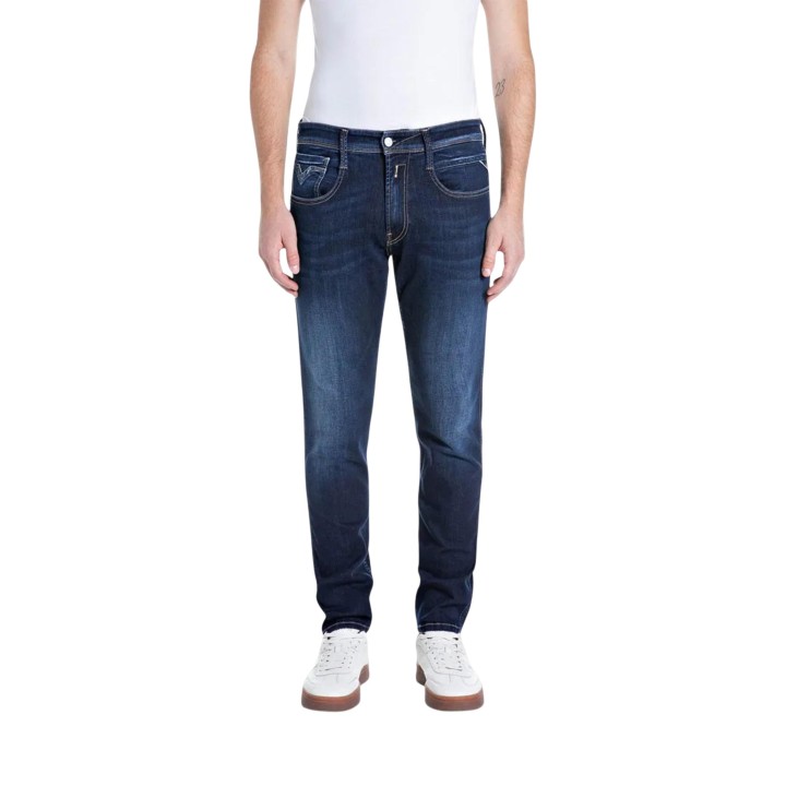 Vaqueros Replay de hombre en denim azul oscuro vista frontal