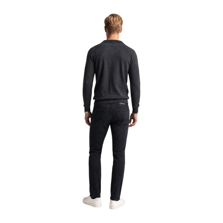 Vaqueros Replay Grover para hombre en denim negro vista posterior
