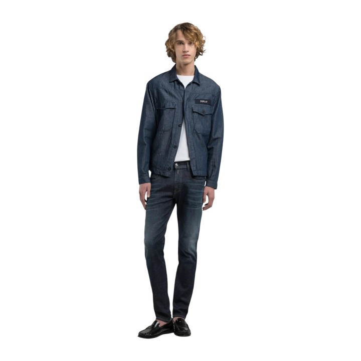 Vaqueros de hombre Replay Anbass M914Y en denim azul oscuro vista frontal