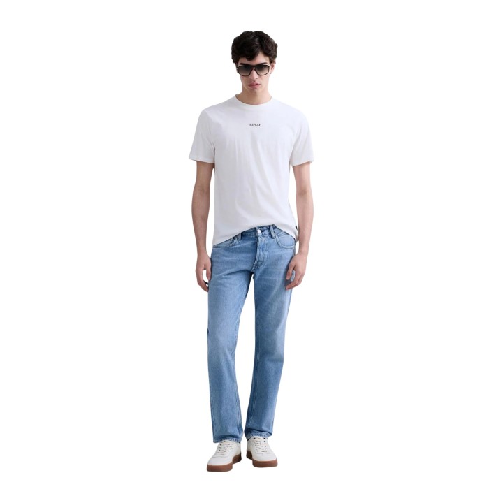 Replay vaqueros de hombre Grover en denim claro vista frontal completa