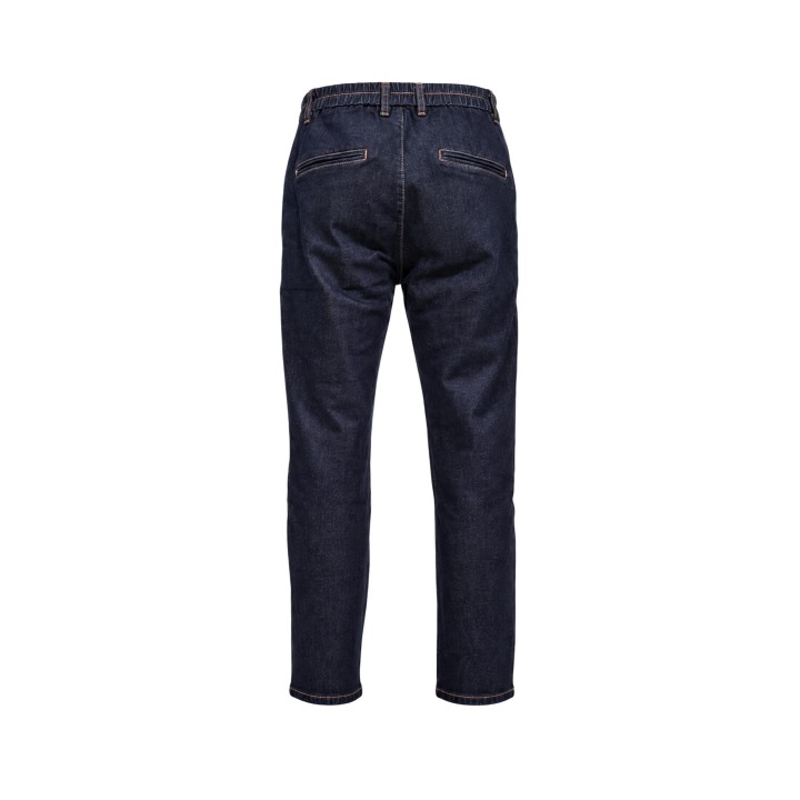 Gianni Lupo vaqueros de hombre en denim azul oscuro vista posterior
