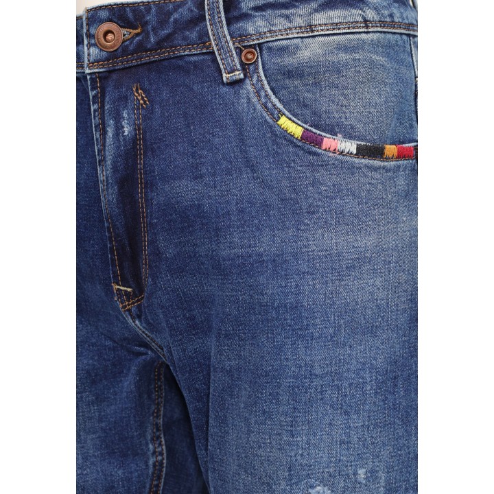 Detalle frontal de vaqueros Gianni Lupo de hombre en denim GL6538Q