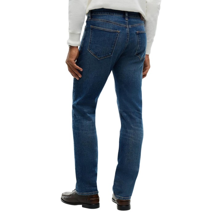 Tommy Hilfiger vaqueros de hombre Denton Slim Straight en denim azul oscuro vista posterior