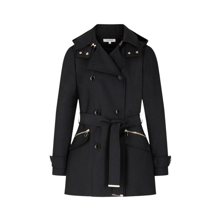 Parka negra de mujer Morgan De Toi 241-GLADIA vista frontal