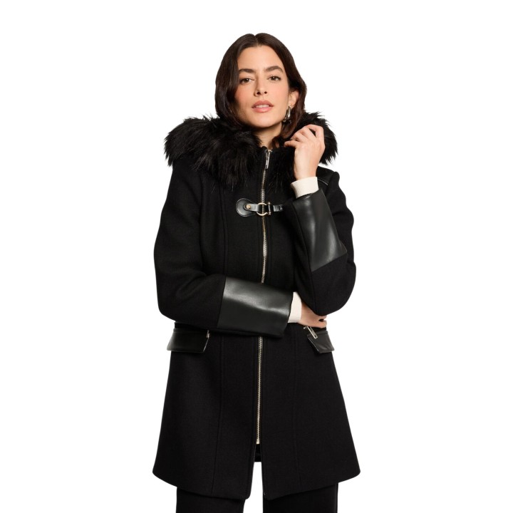 Morgan De Toi abrigo de mujer negro 222-GSIBIL vista frontal