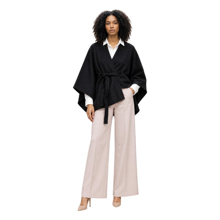 Morgan De Toi 242-BELT chaqueta negra de mujer vista frontal completa
