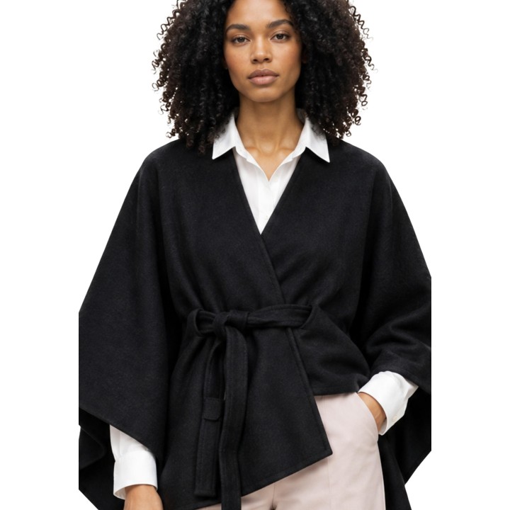 Morgan De Toi 242-BELT chaqueta negra de mujer detalle frontal