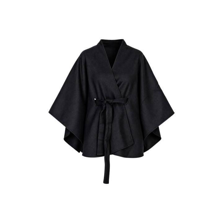 Morgan De Toi 242-BELT chaqueta negra de mujer vista frontal de la prenda