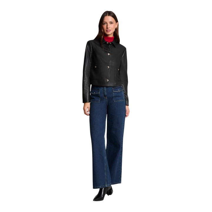 Morgan De Toi chaqueta de mujer negra 251-GKISS vista frontal de cuerpo entero