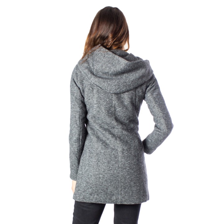 Abrigo Only de mujer gris oscuro vista posterior