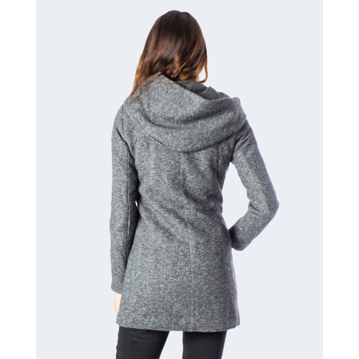 Abrigo Only de mujer gris oscuro vista posterior