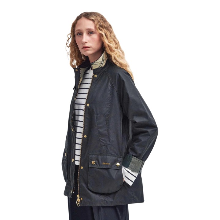 Chaqueta encerada Barbour Ashby MWX0339 de hombre marrón oscuro vista frontal