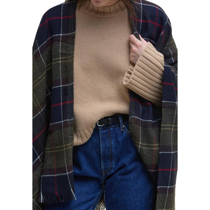 Barbour - capa Staffin Tartan Serape en verde oscuro de mujer