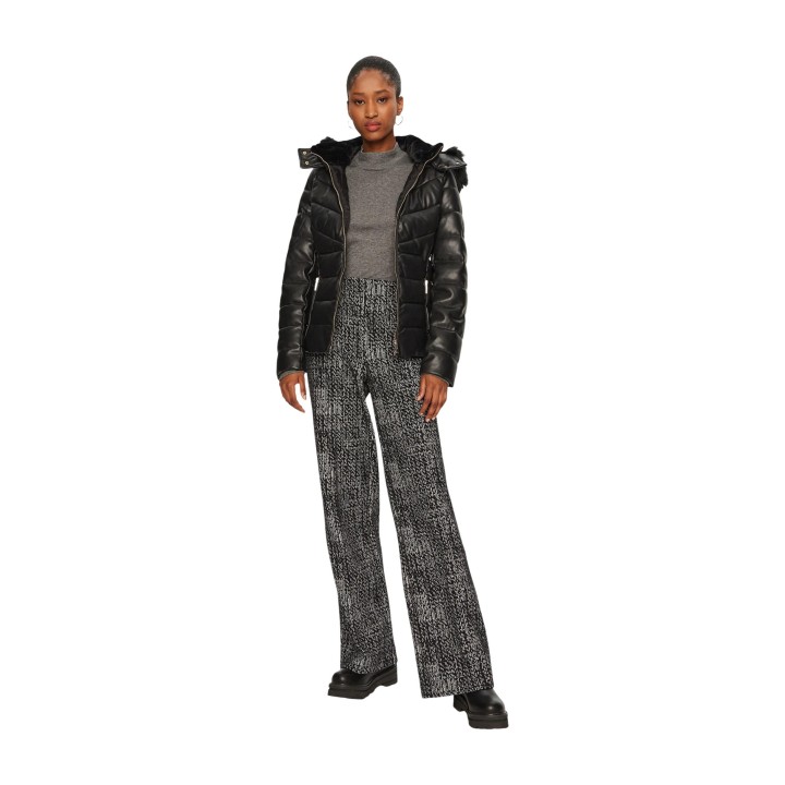 Chaqueta acolchada de mujer Morgan De Toi 242-GKIDIA negra con acabado tipo piel vista posterior