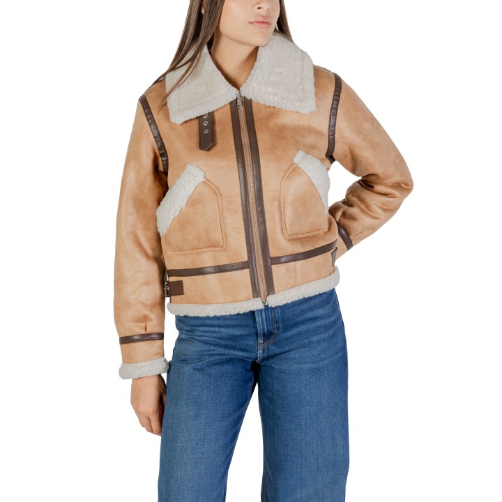 Detalle frontal de chaqueta beige Choral de mujer SLI5GB025163D