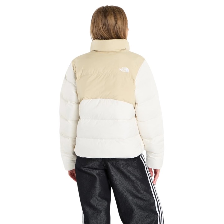 Chaqueta acolchada de mujer The North Face color crema vista posterior