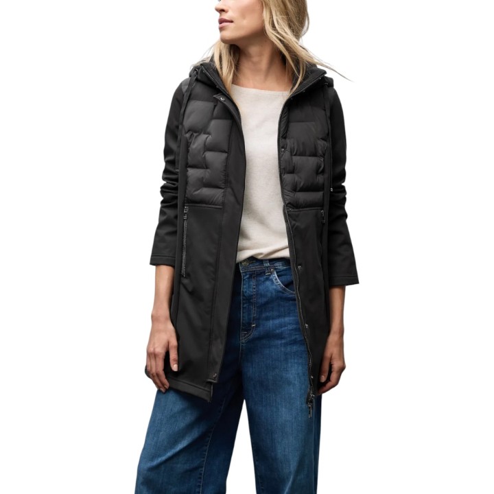 Street One chaqueta de mujer negra Mat Mix Softshell 202117 vista frontal