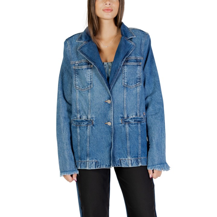 Colcci chaqueta de traje de mujer en denim azul vista frontal