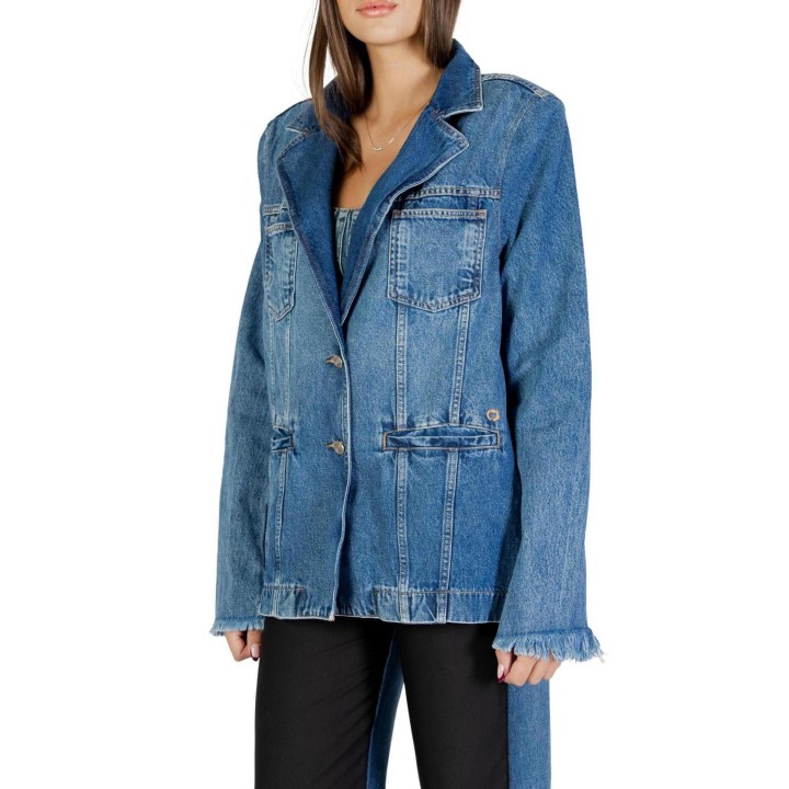 Colcci chaqueta de traje de mujer en denim azul vista lateral