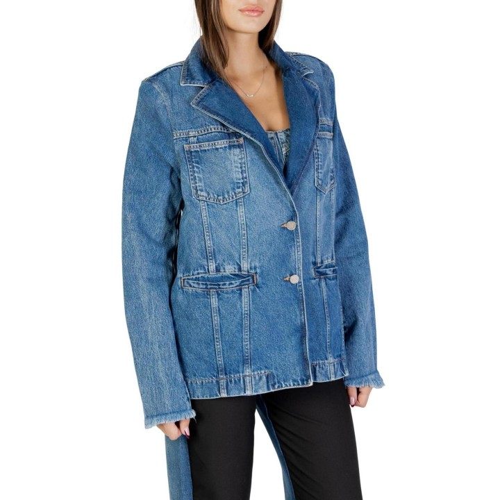 Colcci chaqueta de traje de mujer en denim azul vista tres cuartos