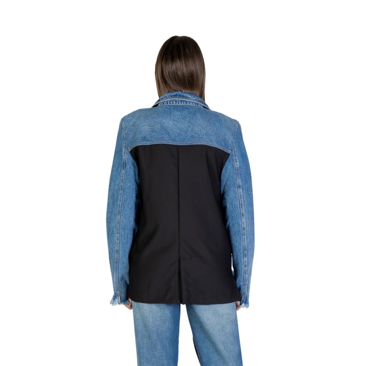 Colcci chaqueta de traje de mujer en denim azul vista posterior
