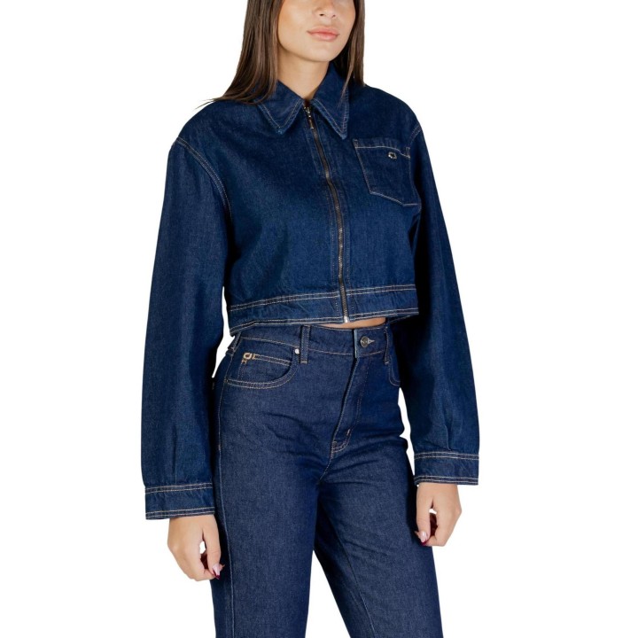 Chaqueta de mujer Colcci en denim azul oscuro vista frontal