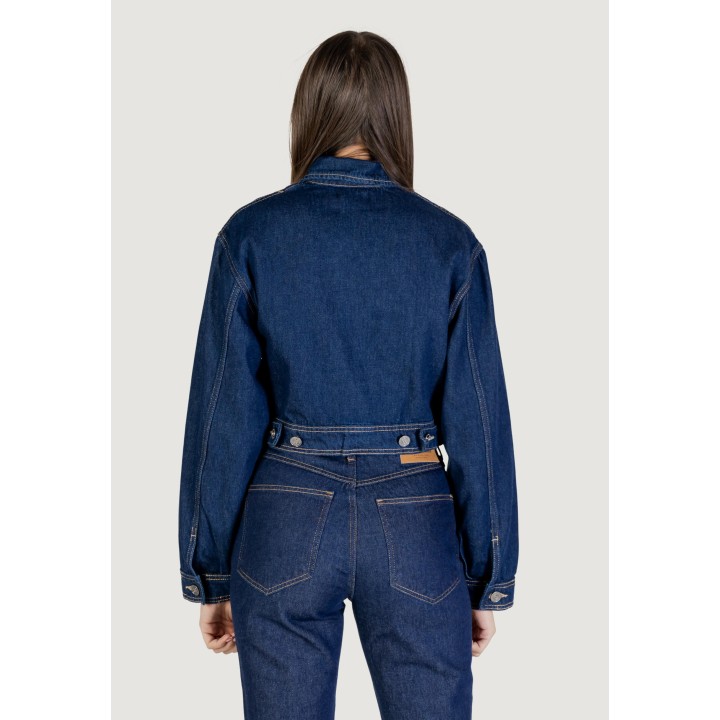 Chaqueta de mujer Colcci en denim azul oscuro vista posterior