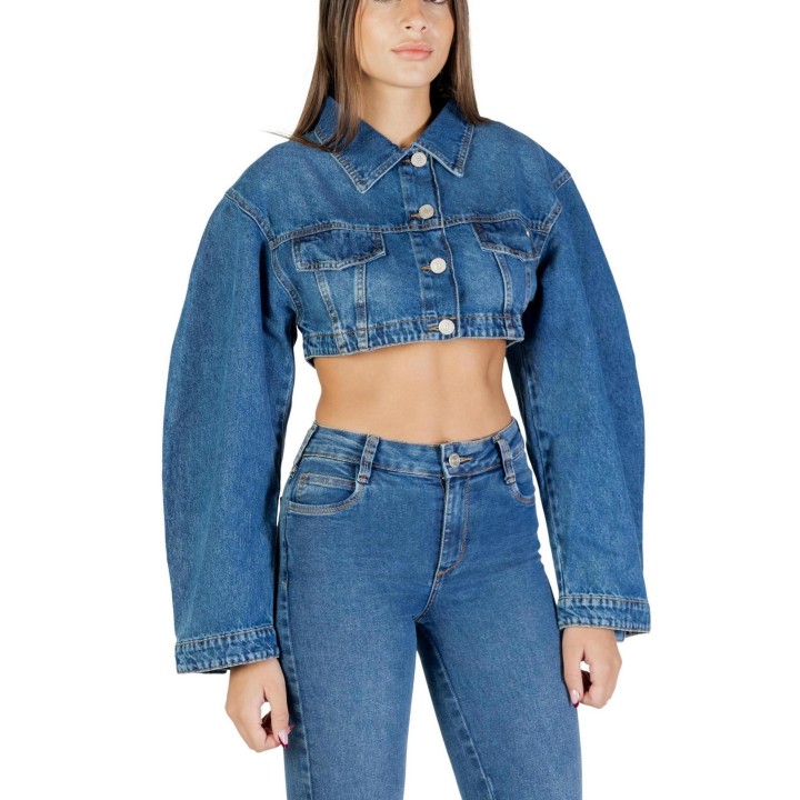 Chaqueta Colcci de mujer en denim azul vista frontal