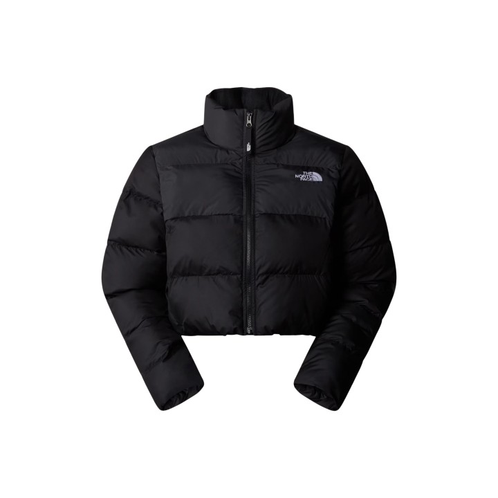 The North Face chaqueta cropped de mujer negra NF0A89JCKT01 vista frontal