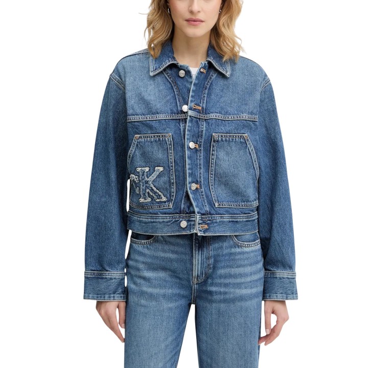 Calvin Klein Jeans chaqueta vaquera de mujer azul vista frontal