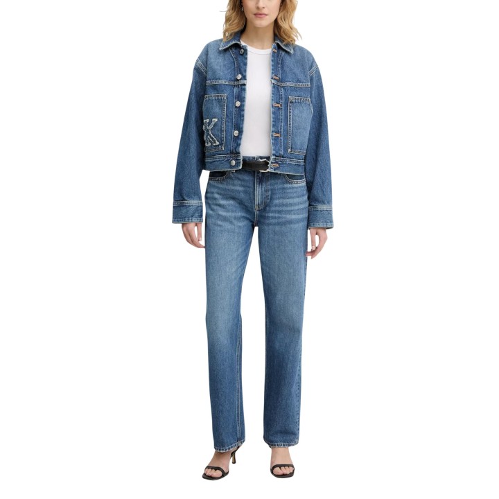 Calvin Klein Jeans chaqueta vaquera de mujer azul vista frontal completa
