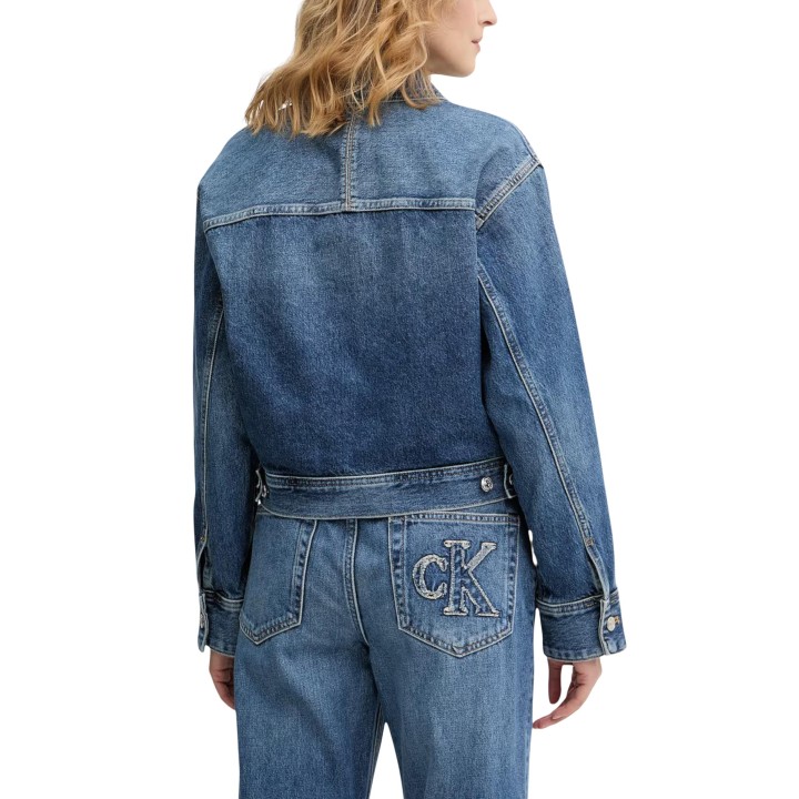 Calvin Klein Jeans chaqueta vaquera de mujer azul vista posterior