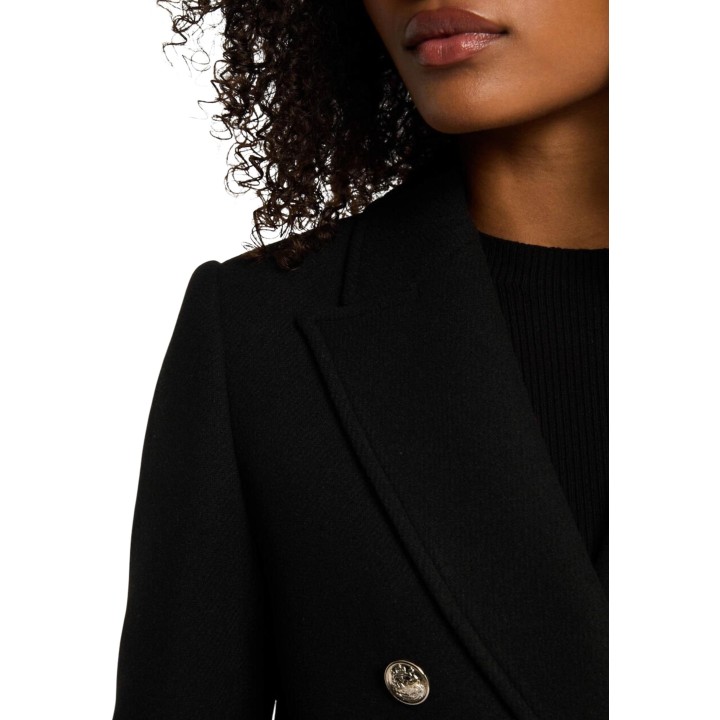 Detalle del abrigo negro de mujer Morgan De Toi 252-GCHA