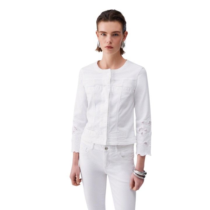 Chaqueta Liu-Jo Kate para mujer en blanco vista frontal