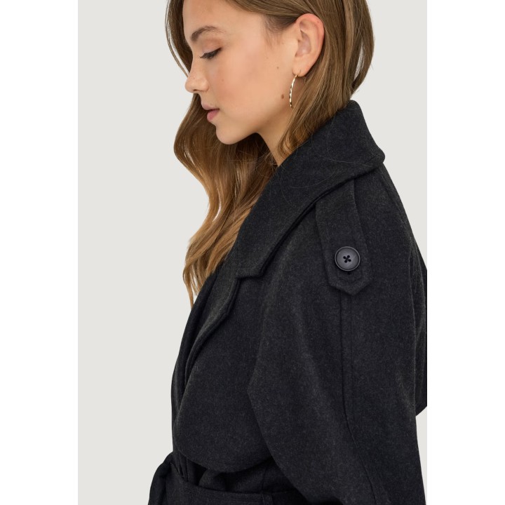 Only - abrigo Dear-Trillion Long Coat Pnt en gris antracita de mujer