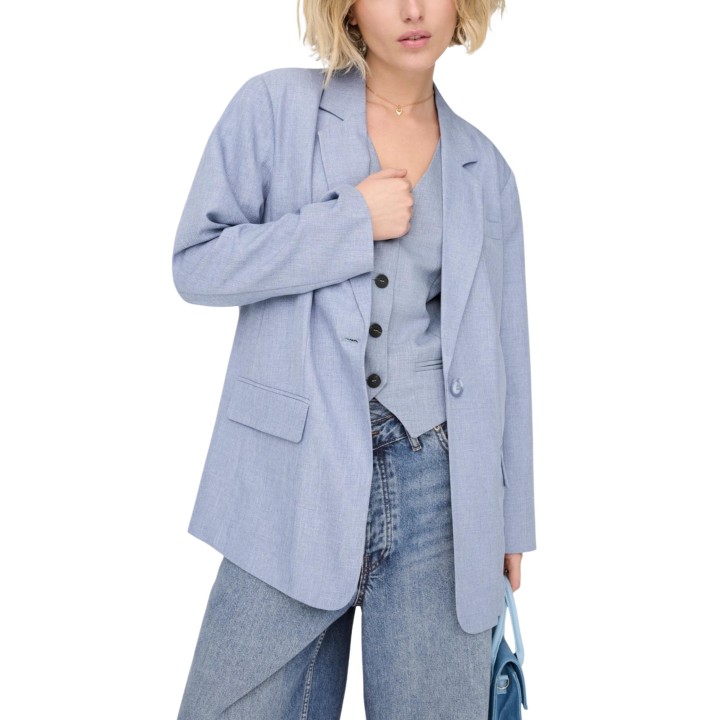 Blazer Only de mujer color índigo vista de tres cuartos