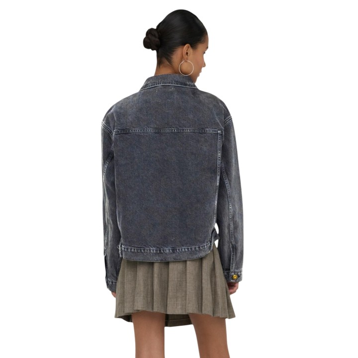 Only chaqueta vaquera negra de mujer 15363548 vista posterior