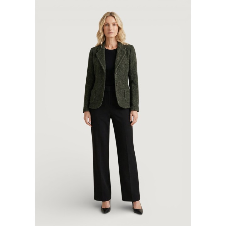 Blazer verde Cleré SUSAN para mujer vista frontal de cuerpo entero