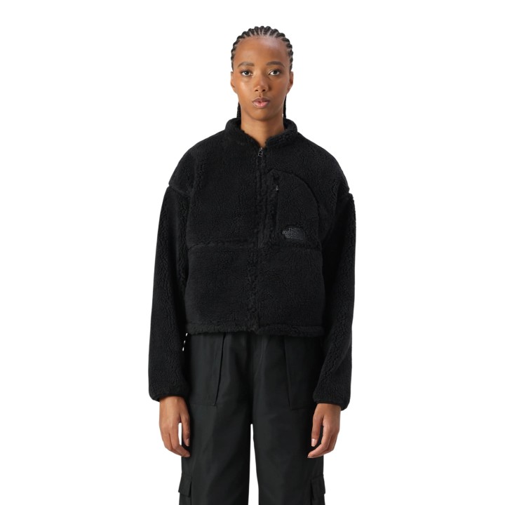 The North Face chaqueta de forro polar negra para mujer NF0A8KQY vista frontal