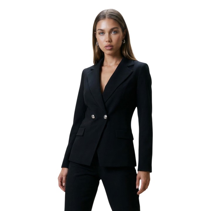I am blazer de traje de mujer negro PE26198 vista frontal