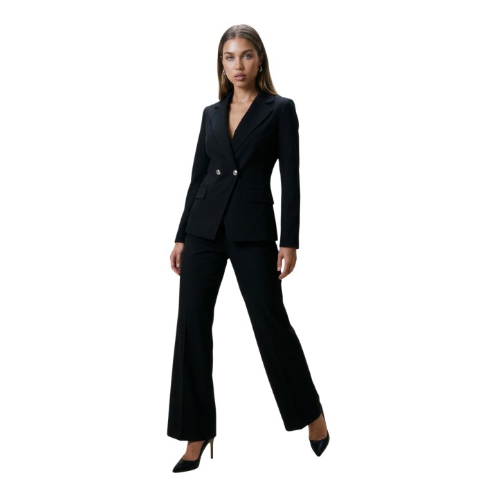 I am blazer de traje de mujer negro PE26198 vista frontal de conjunto