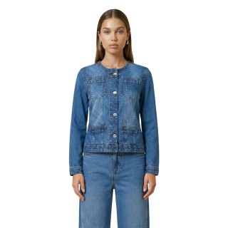 Chaqueta de mujer I am en denim azul SLE6GB025390D vista frontal